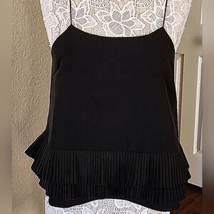 Gracia Pleated Ruffled Tank Top Size Large